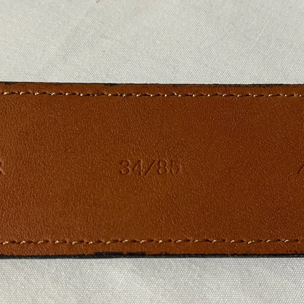 NEW Jos A Bank Leather Belt Men's Black Silver Buckle with Leather Accent